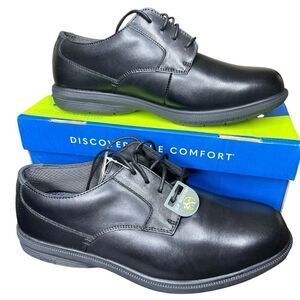 NEW Nunn Bush Men's Marvin Slip Resistant Black Work Safety Shoes 9.5 Extra Wide